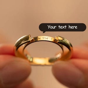 Personalized Secret Message Ring, Stackable name rings, Custom hidden message ring, Engraved message ring, Anniversary gifts, Openable ring