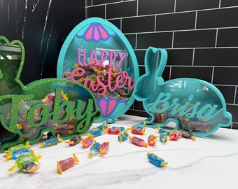 Customizable Easter Bunny Candy Bank: Kids Room Decor, Holiday Treat Holder