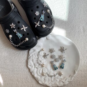 Guitar Star Shoe Charms: Electroplated Plastic Pinwheel Accessories