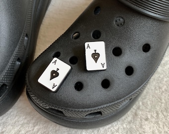 Ace of Spades Shoe Charm – Poker Playing Card Shoe Accessory