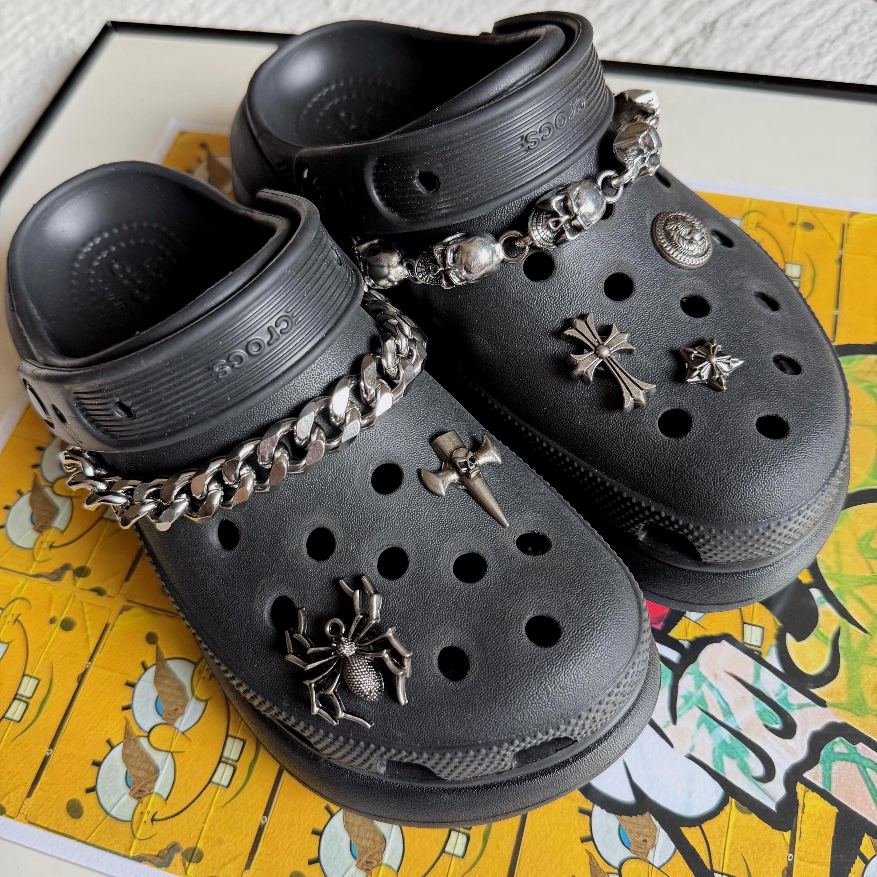 アクセサリー shoichi0124 Chunky Metal Skull Shoe Chain: Gothic Punk Shoe Accessories - Etsy
