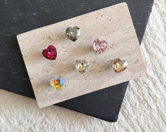 Crystal Heart Shoe Charms – Multicolor Rhinestone Shoe Accessories