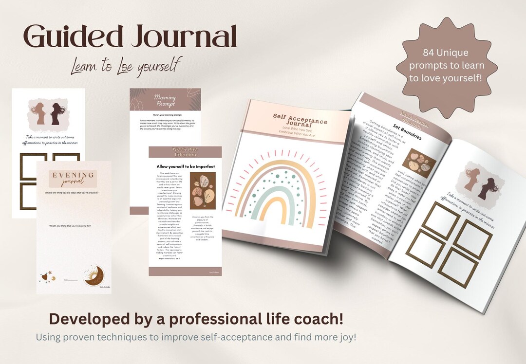 Self-acceptance Journal: Love Who You See, Embrace Who You Are (guided ...