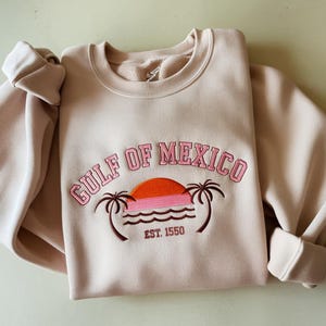 Sweat-shirt brodé golfe du Mexique, t-shirt unisexe patriotique, chemise américaine golfe du Mexique, chemise pour amoureux des cartes, t-shirt American Pride patriotique