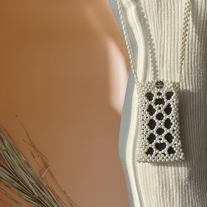 Handmade Pearl Beaded Phone Crossbody Bag: Luxury Wallet Purse