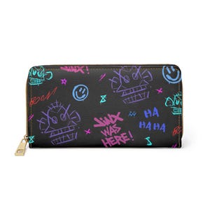 Cartera con cremallera, diseño de grafiti de fan art arcano. Alternativa: monedero, tarjetero, monedero, billetera gótica, accesorios de brujería.