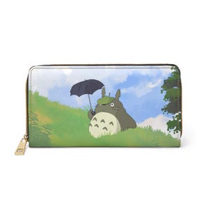 Cartera con cremallera, diseño de Totoro de Shidio Ghibli, monedero, bolsa de tela, tarjetero, regalo para amantes del anime, productos de Studio Ghibli