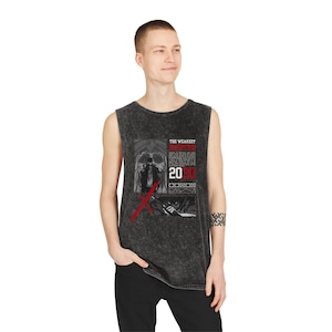 Camiseta de anime sin mangas, camiseta de fan del manga Solo Leveling, camiseta unisex sin mangas lavada a la piedra, camiseta sin mangas con gráficos de anime, regalo para otakus, convención de anime