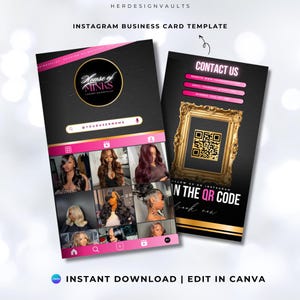 Visitenkarte Vorlage, Visitenkarten Vorlage Design, Hair Stylist Lashes Nail Tech Zöpfe Perücken Karte, Instagram IG Visitenkarte Vorlage