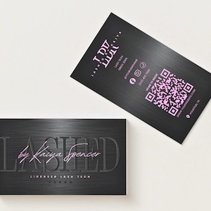 Lash Tech QR Code Business Card Template, Editable Canva Design (Digital Download) image 4