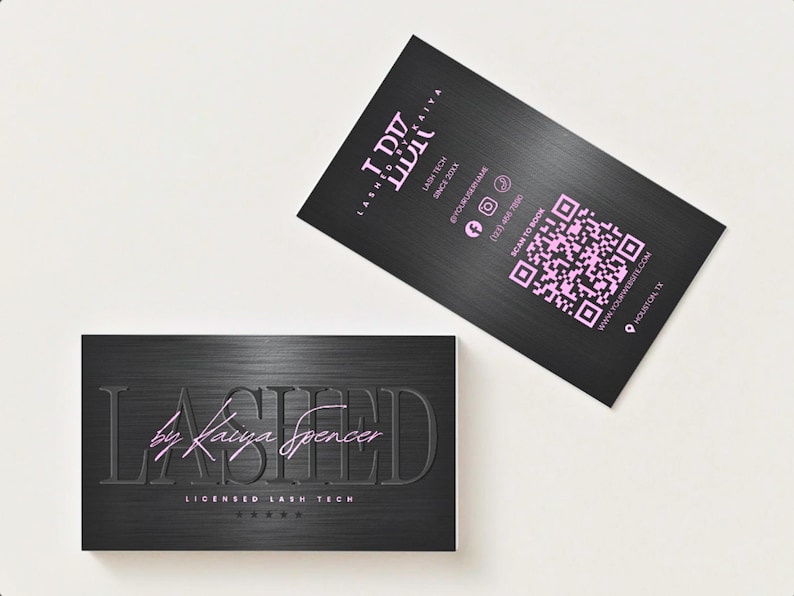 Lash Tech QR Code Business Card Template, Editable Canva Design (Digital Download) image 4