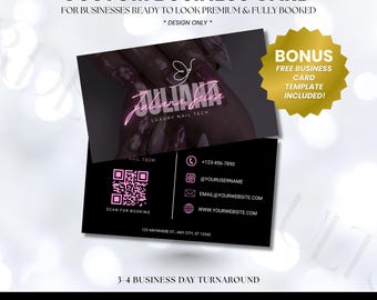 Custom Business Card Design | Canva Editable Business Card | Small Business Branding | Hair Stylist Nail Tech Lash Tech Business Card
