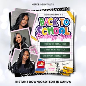 Back to School Sale Flyer, Braid Prices Flyer, Braids Sale Flyer, Back 2 School Flyer, Lashes, Hair Flyer, Braids Special Flyer Template