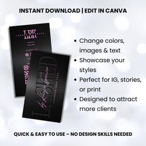 Lash Tech QR Code Business Card Template, Editable Canva Design (Digital Download) image 3