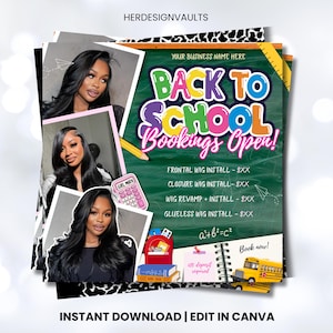 Back to School Sale Flyer, Braid Prices Flyer, Braids Sale Flyer, Back 2 School Flyer, Lashes, Hair Flyer, Braids Special Flyer Template