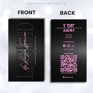 Lash Tech QR Code Business Card Template, Editable Canva Design (Digital Download) image 2