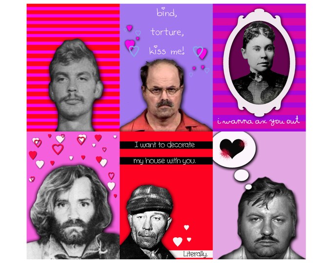 Serial Killer Valentine Version 1 Assortment 6 to a Sheet - Etsy