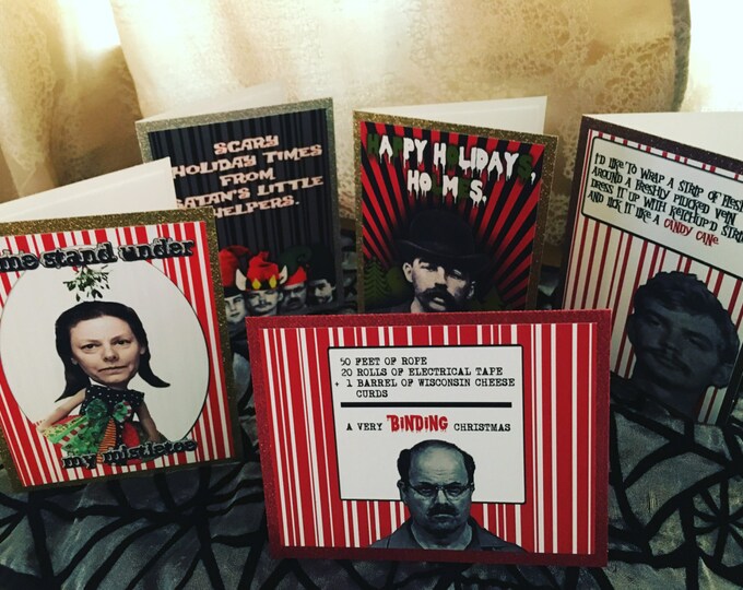 Set of 8 Serial Killer Christmas Cards of Your Choice Etsy
