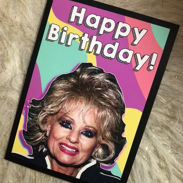 Tammy Faye Bakker birthday card religious cults pop culture