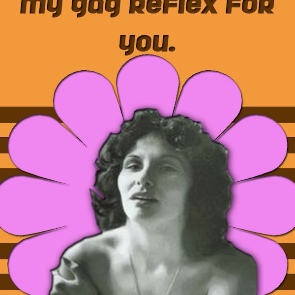 Linda Lovelace Deepthroat Valentine Anniversary I Love You card