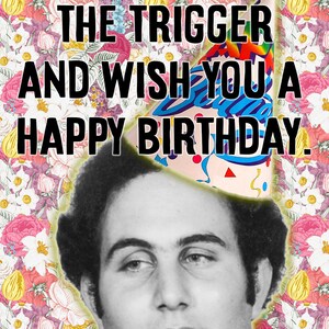 Fils de Sam David Berkowitz Carte d’anniversaire Goth Humour
