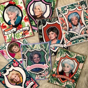 Golden Girls notecard set, Rose, Blanche, Dorothy, Sophia, blank cards