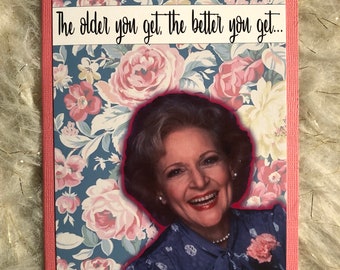 Goldene Mädchen Geburtstagskarte, Rose Nylund, Betty White