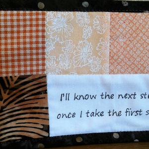 I&#39;ll Know the Next Step Once I Take the First Step, Curiosity, Resourcefulness,Coaching,Cubicle Fiber Art Wall Hanging 4.5X6.5&quot;Brown Orange