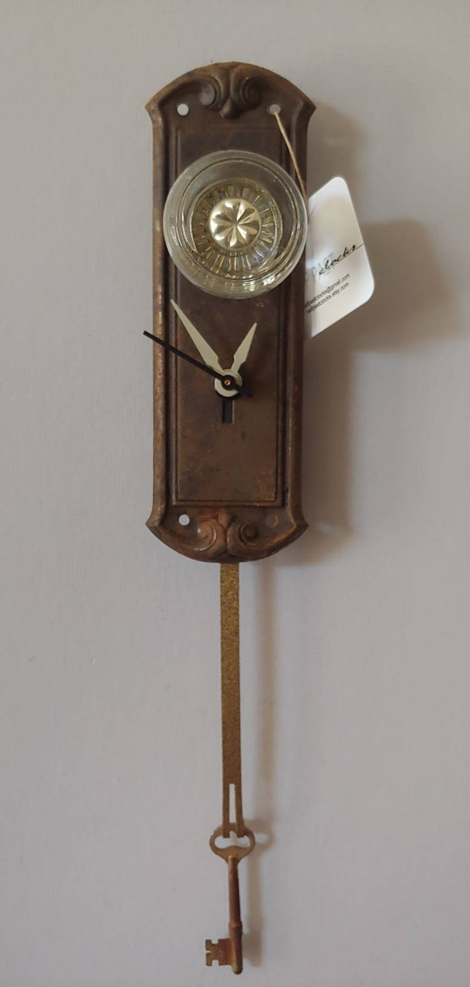 Door knob sculpturehalf past clockspriority Etsy