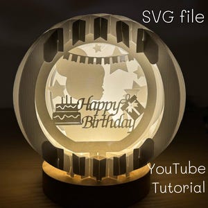Sphere pop up 3D card - paper art - happy birthday card - gift