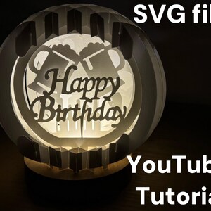 Sphere pop up 3D card - paper art - happy birthday card - gift