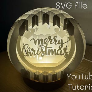Sphere pop up 3D card - paper art - merry christmas card - gift