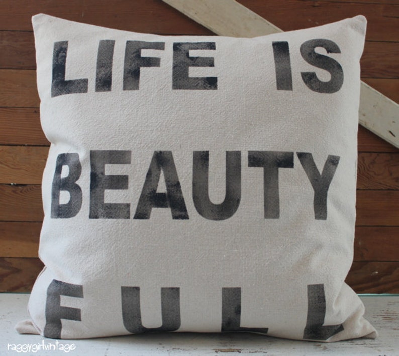 Life Is Beauty Full Pillow Cover 20x20 Pillow Life Is Etsy