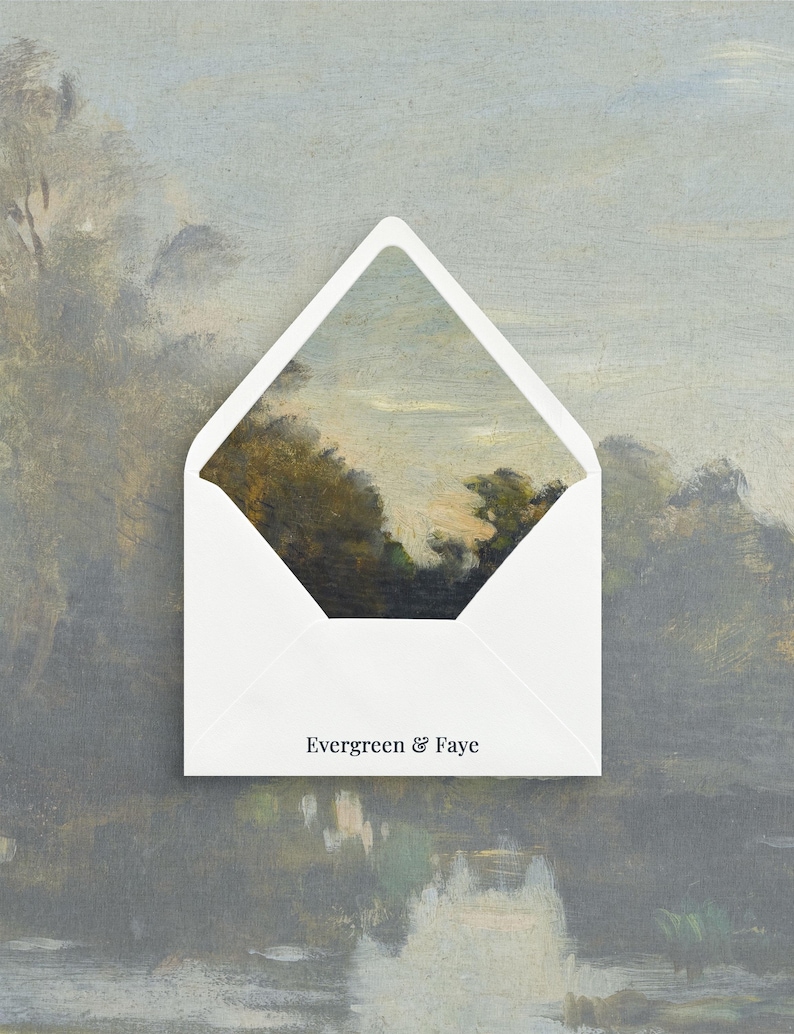 Elegant Modern Envelope Liner for Romantic Wedding Invitations and ...