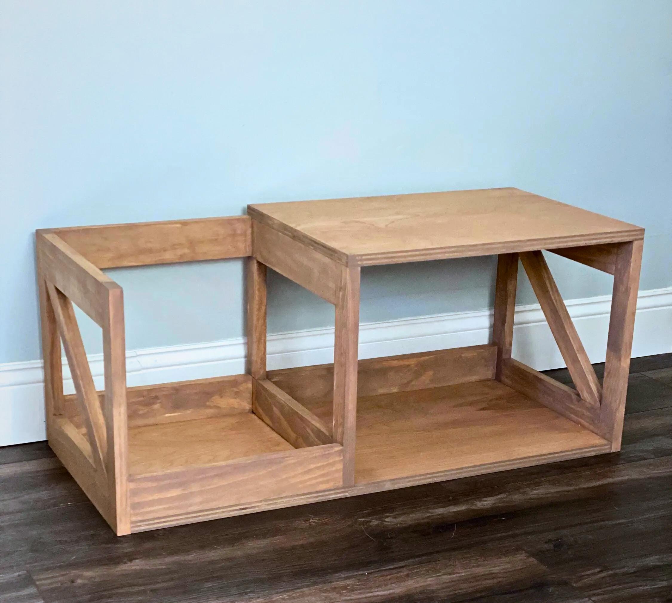Turntable Bench Record Player Stand With Vinyl Storage Turntable Table LP Cabinet ...