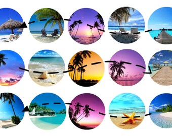 Beach Scenes - 1 inch Rounds