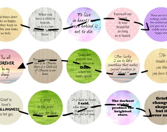 Grief Quotes - 1 inch Rounds