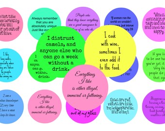 Funny Quotes - 1 inch circles.