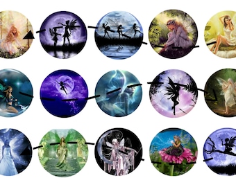 15 Fairy One Inch Circles for Digital Download