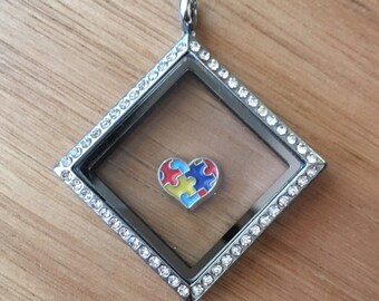 Autism charm for floating / living lockets