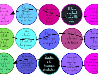 Teacher Quotes - 1 inch circles Digital Download