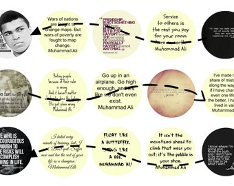 Muhammad Ali Quote 1 inch circles