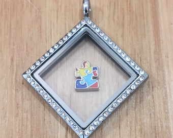 Autism charm for floating / living lockets