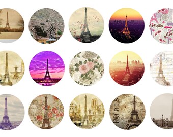 DIGITAL Paris 1 Inch Circles Digital Collage Sheet Download - Etsy