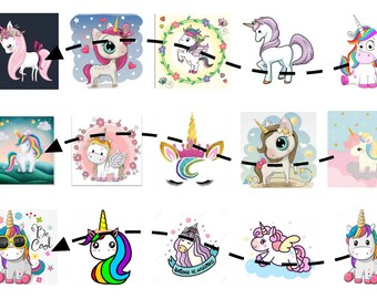 Unicorn 1 inch Squares