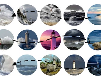 Lighthouse 1 inch circles