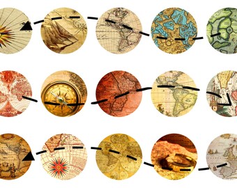 Old map 1 inch circles