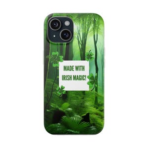 Irish Magic-telefoonhoesje, Shamrock Flexi-hoesjes, St. Patrick Day-cadeau, Green Forest-telefooncover, unieke telefoonaccessoires