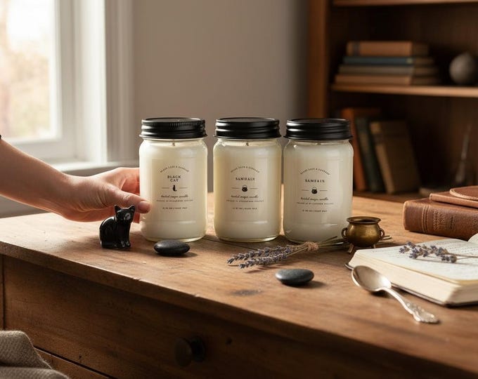 Dreams Candle: 8 oz, 16 oz Herbal Magick 100% Soy Candles