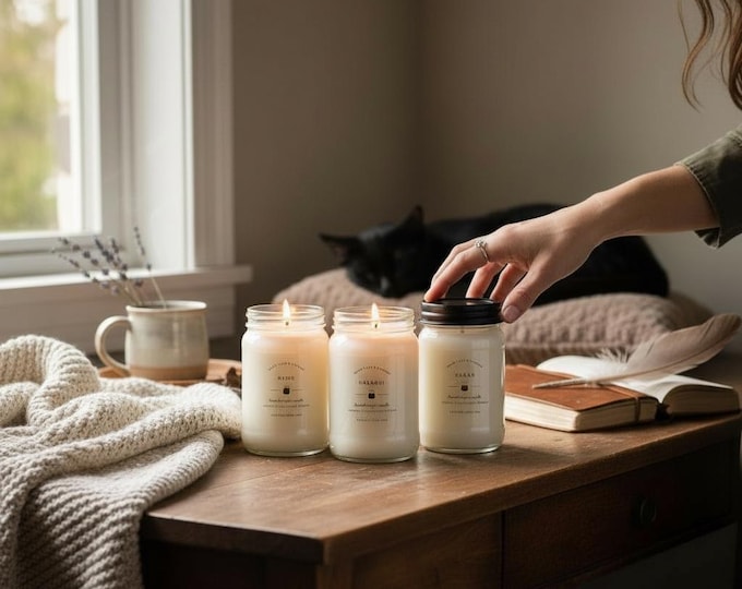 Correspondence Candles: 8 oz, 16 oz Herbal Magick 100% Soy Candles